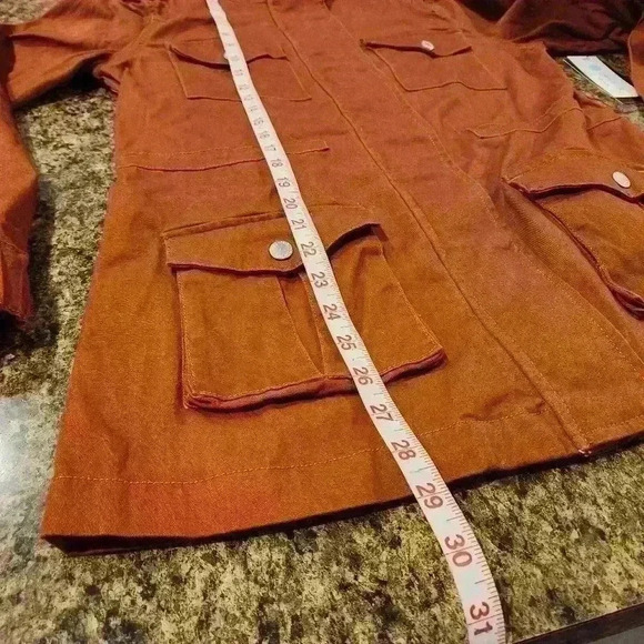 TINSEL Chapleen Canvas Cargo Jacket with Detachable Hood in Burnt Orange $98 - Picture 10 of 16